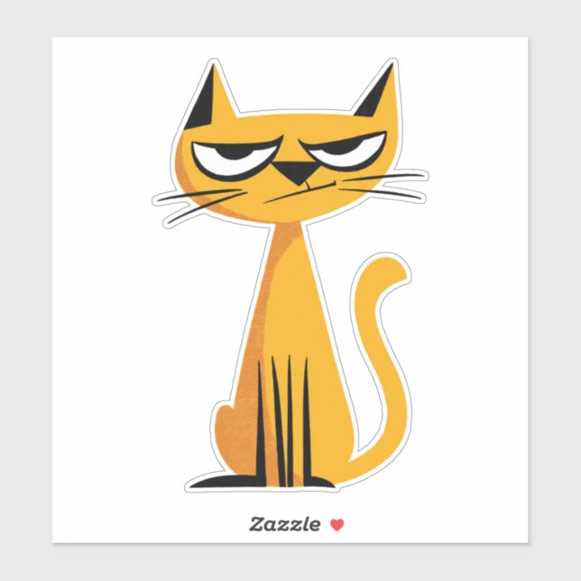 Adesivo Grumpy Cartoon Cat Sticker (Folha)