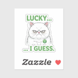 Adesivo Grumpy Cat Lucky I Guess Funny Sarcastic Sticker