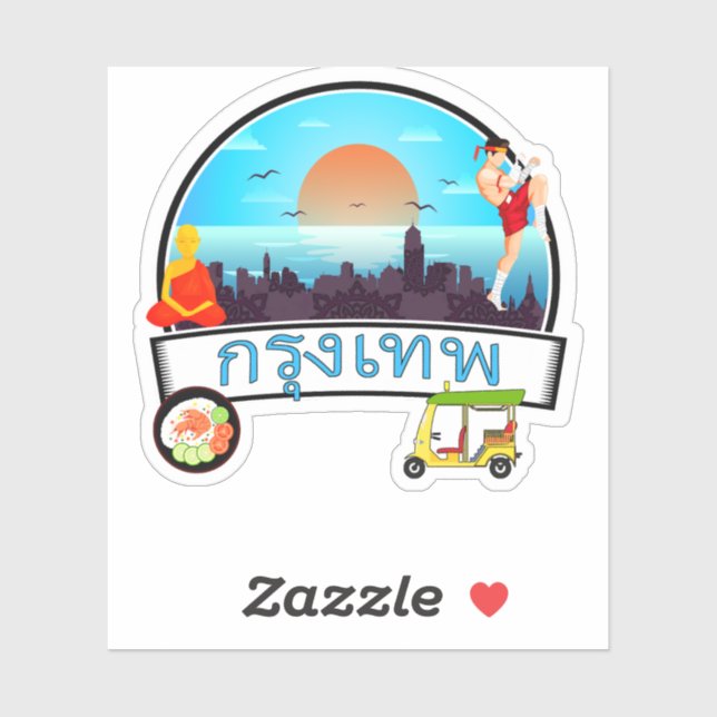 Adesivo Grung Tep - Bangkok Tailândia Viagem Tailandês (Folha)