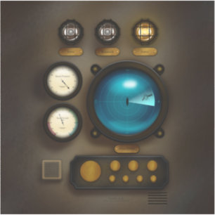 Adesivo Grunge Steampunk Retroativo do Painel de Controle 