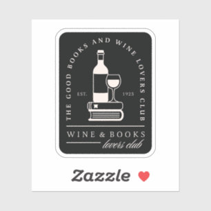 Adesivo Grupo de leitura de amantes de vinho e livros