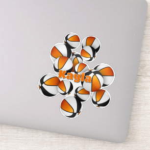Adesivo grupo preto alaranjado cores basketball nome do jo