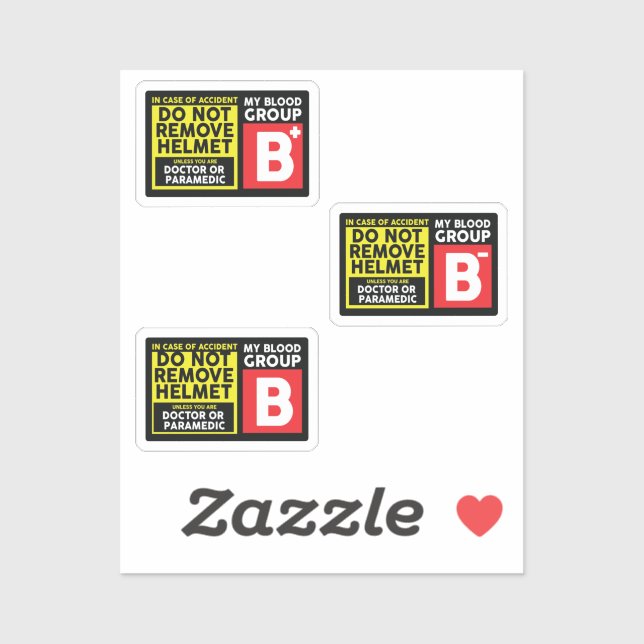 Adesivo Grupo sanguíneo B (Folha)