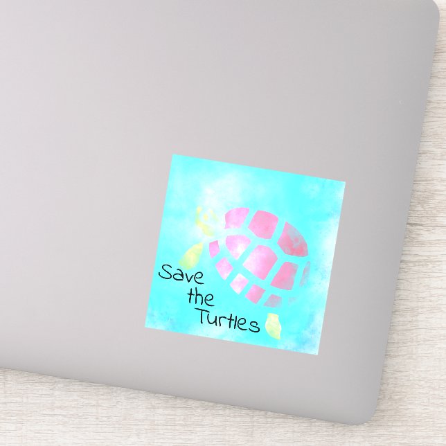 Adesivo Guardar a Aquarela das Tartarugas (Detalhe)