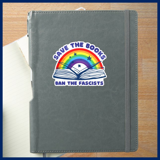 Adesivo Guarde os livros e bane os fascistas contra a cens (Criador carregado)