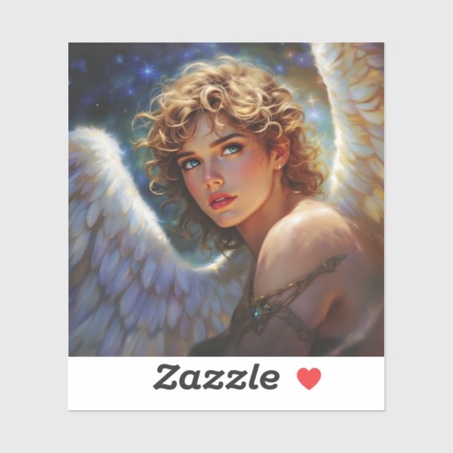 Adesivo Guardião Celestial - Anjo das Estrelas (Folha)