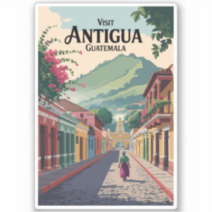 Adesivo Guatemala Antigua Illustra Viagem Art Vintage