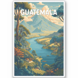 Adesivo Guatemala - Ilustração - Viagem Art Vintage