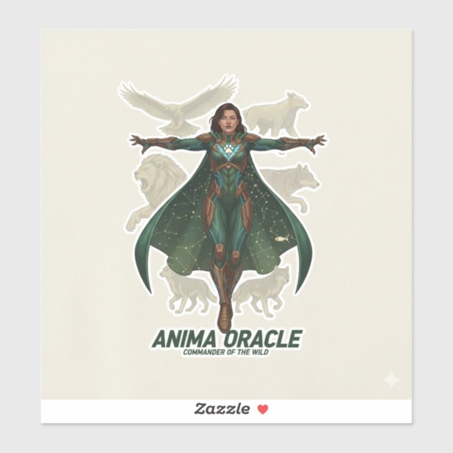 Adesivo “Guerreira Oracle Anima | Fantasia do Protetor Mís (Folha)