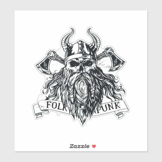 Adesivo Guerreiro de Viking com Carbordas (Folha)