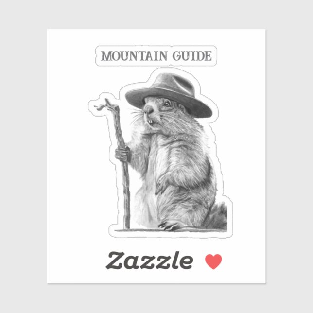 Adesivo Guia de montanha - design de marmota (Folha)