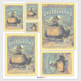 Adesivo Guia Turístico Retroativo para Ilustração de Suiça