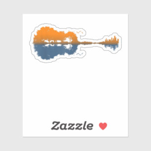 Adesivo Guitar Lake Shadow Love Guitar Gift Music Lovers