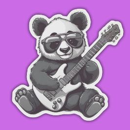 Adesivo Guitarra tocando Panda à Prova de Água