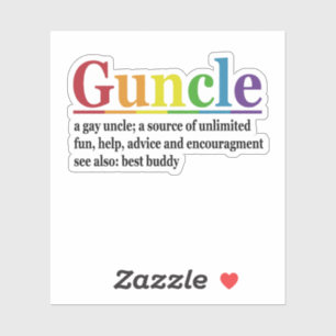 Adesivo Guncle Definition Rainbow Funny Gift