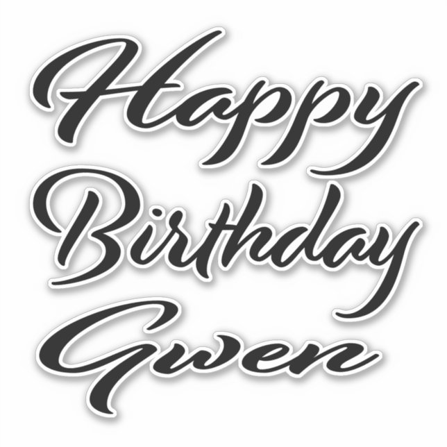 Adesivo Gwen Name Vorname black Sticker Geburtstag (Frente)