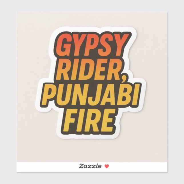 Adesivo Gypsy Rider, Punjabi Fire - Bold Desi Tech Sticker (Folha)