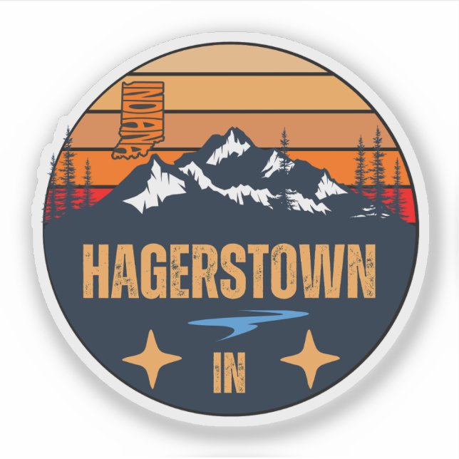 Adesivo Hagerstown, Indiana (Frente)