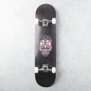 Adesivo Haida Skull Spooky Head Abstrato Northwest Design