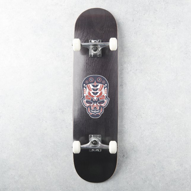 Adesivo Haida Skull Spooky Head Abstrato Northwest Design (Skate)