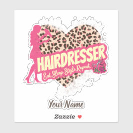 Adesivo Hairdresser Leopardo Hustler Hairstylist