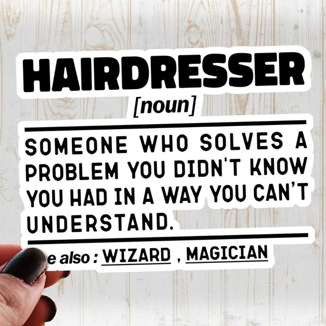 Adesivo Hairdresser Noun Barbershop Apreciação Engraçada (Criador carregado)