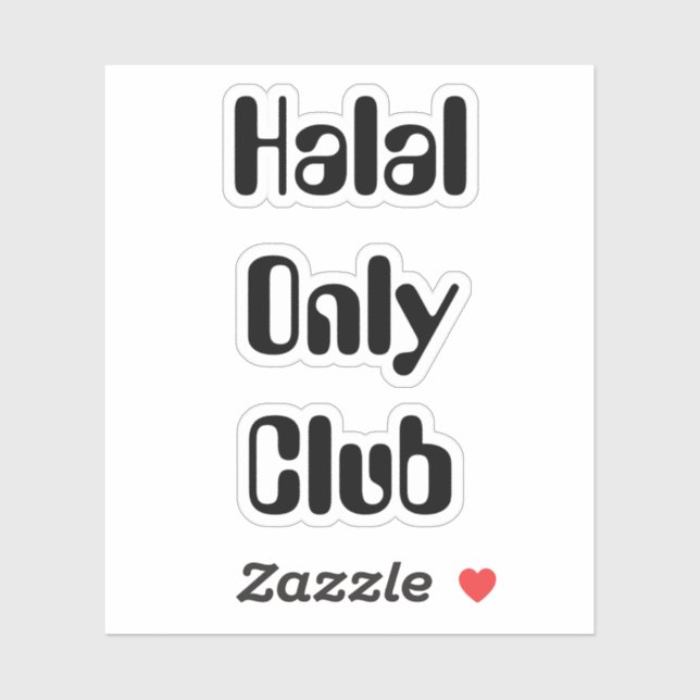 Adesivo Halal Only Club (Folha)