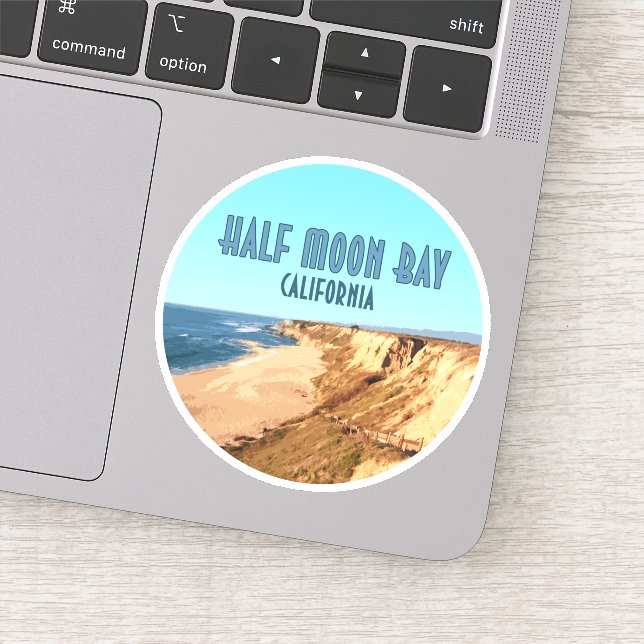 Adesivo Half Moon Bay California Vintage (Detalhe)