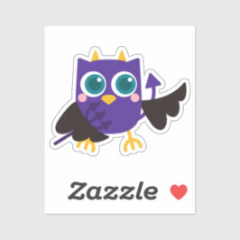 Adesivo Hallloween do diabo da coruja