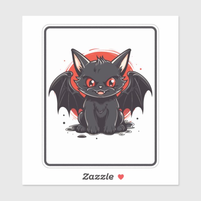 ADESIVO HALLOWEEN CAT BAT (Folha)