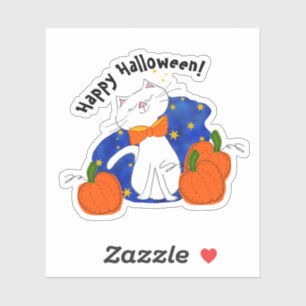 Adesivo Halloween Cat Pumpkins