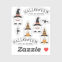 Halloween Com Minha Gnomos Laranja Roxo