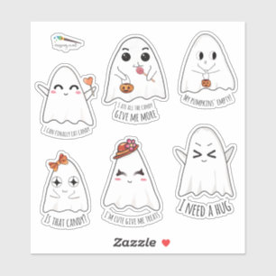 Adesivo Halloween Cute Kawaii Ghost Custom Cut Vinyl