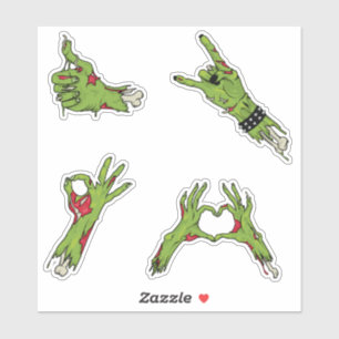 Adesivo Halloween das Mãos de Zombie Verde