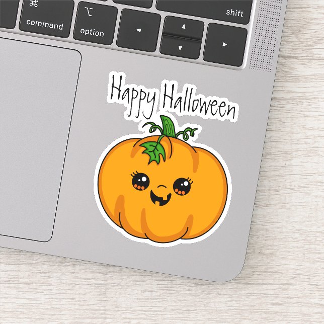Adesivo Halloween de abóbora fofa personalizada (Detalhe)