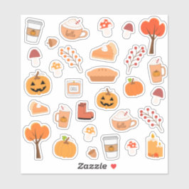 Adesivo Halloween Dia de Ação de Graças Aconchegante Outon