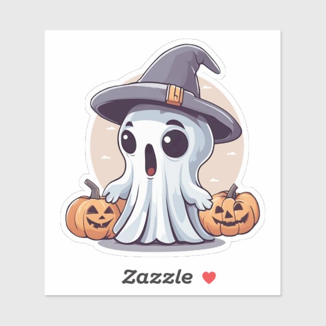 Adesivo Halloween: Geist mit Kürbissen -  (Folha)