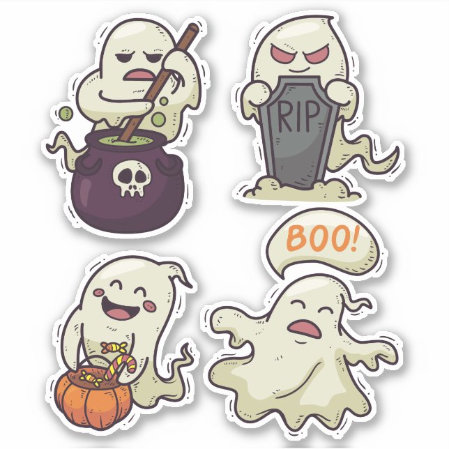 Adesivo Halloween Ghosts (Frente)