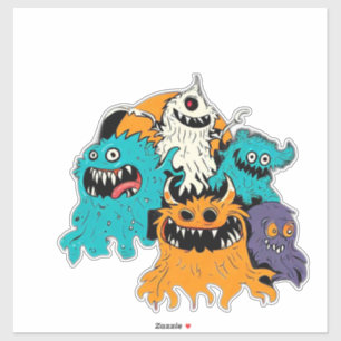 Adesivo Halloween/Monstro/Outubro/Outono 