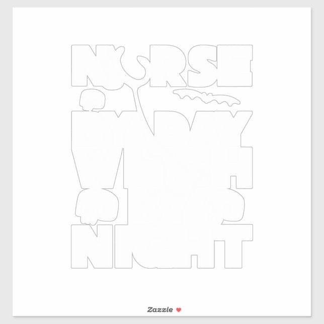 Adesivo Halloween Nurse By Day Witch By Nights (Folha)