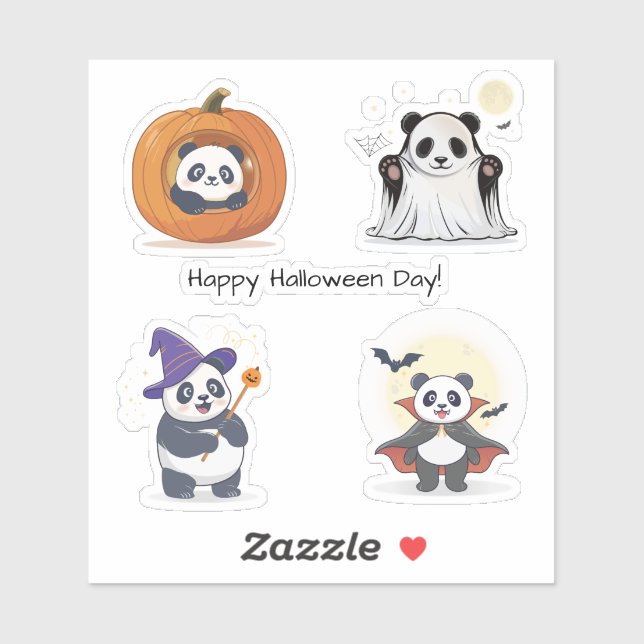 Adesivo Halloween Panda Collection (Folha)