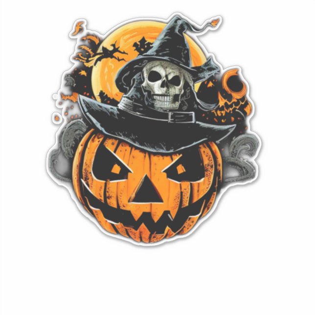 Adesivo Halloween/Pumpkin/Skull (Frente)