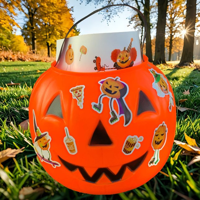 Adesivo Halloween Roller Skating Jack-o'-lanterns (Criador carregado)
