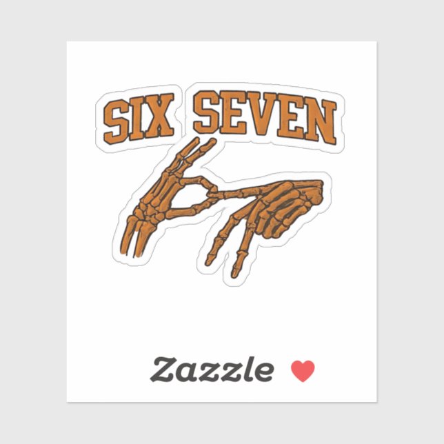 Adesivo Halloween Seis Sete Linguagem de Sinal de Memória  (Folha)