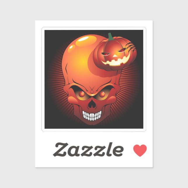 Adesivo Halloween Skull e Pumpkin (Folha)