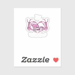 Adesivo Halloween Skull Heart Hands Skeleton Beanie Design