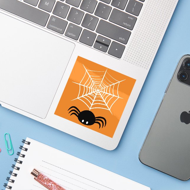 Adesivo Halloween Spider Web (Notebook com iPhone)