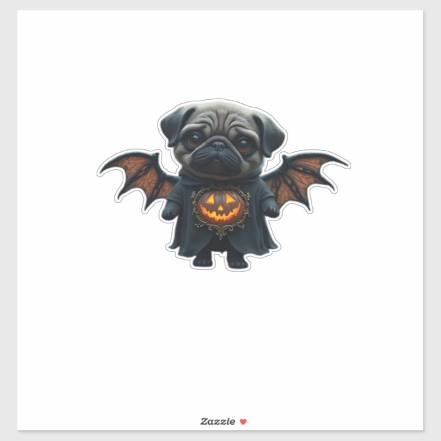 Adesivo Halloween Spooky Pug Classic T-Shirt (Folha)