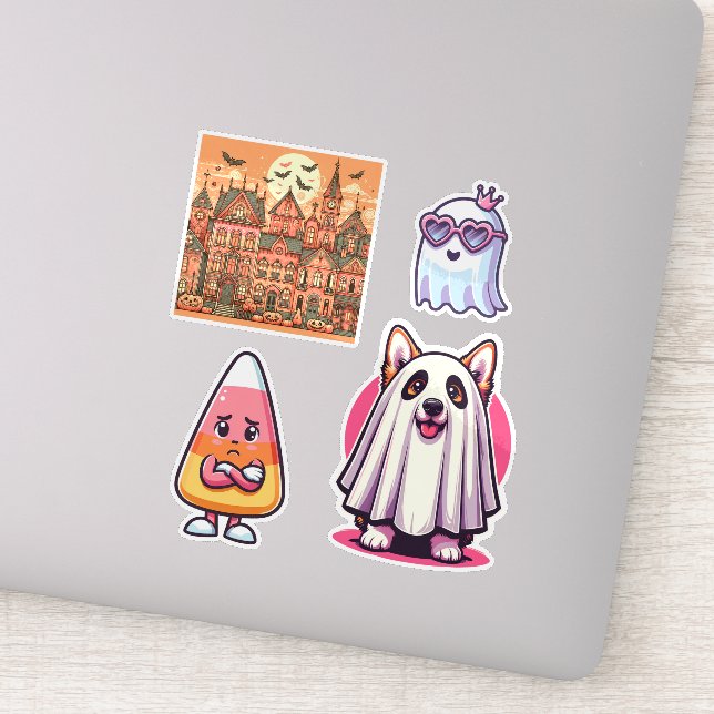 Adesivo Halloween Stickers Candy Corn Ghost and Bats (Detalhe)