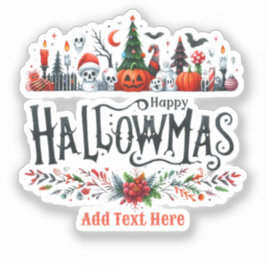 Adesivo Hallowmas Halloween Mashup de Natal